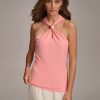 Donna Karan Halter Neck Hardware Top Sweaters And Tops