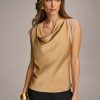 Donna Karan Sleeveless Cowl Neck Top Sweaters And Tops