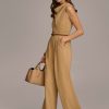 Donna Karan Cowl Neck Belted Jumpsuit With Pockets Dresses And Jumpsuits