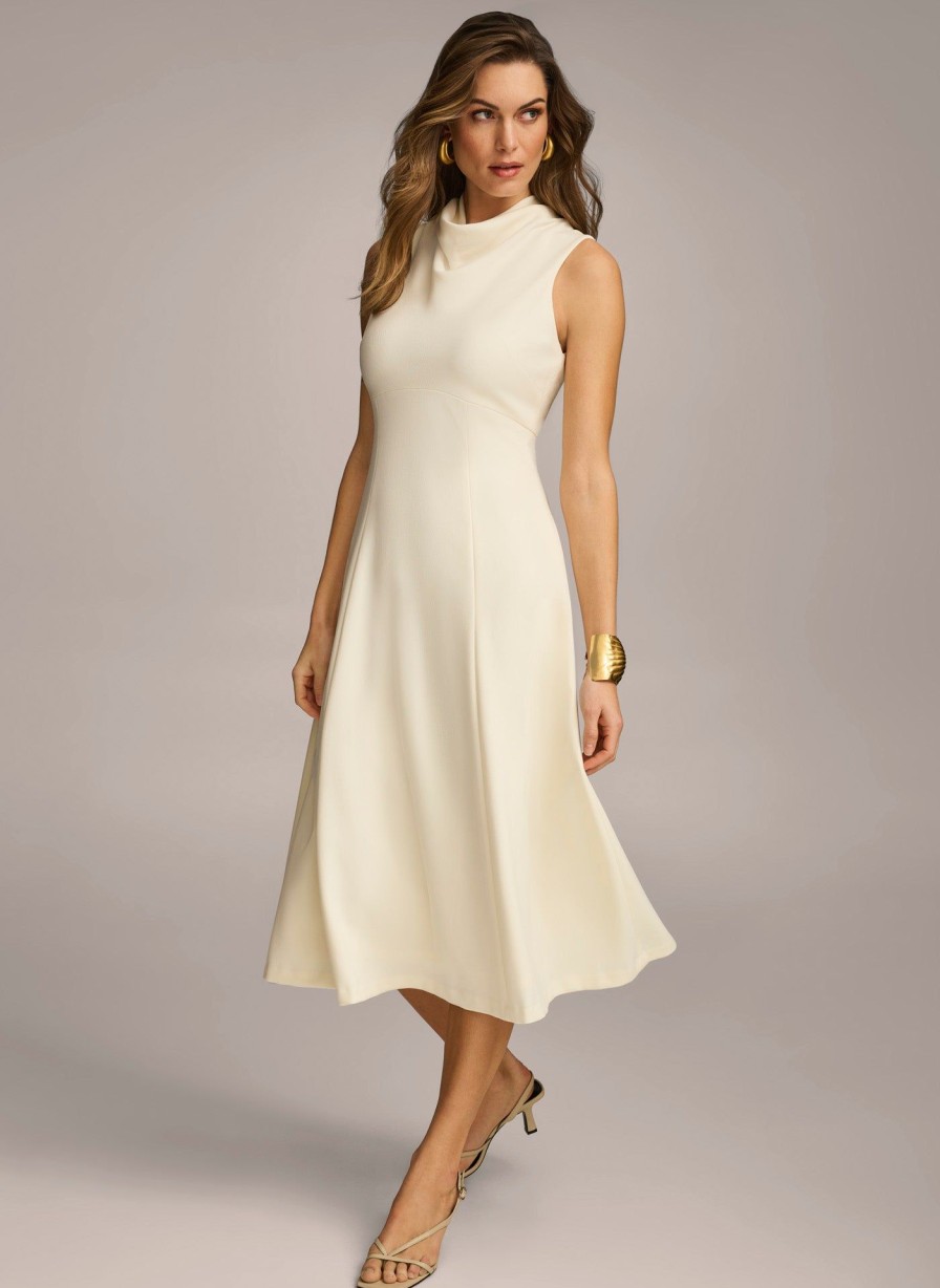 Donna Karan Mock Neck Midi Dresses And Jumpsuits