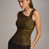 Donna Karan Metallic Tank Top Sweaters And Tops