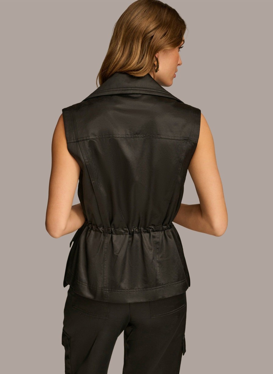 Donna Karan Belted Vest Outerwear