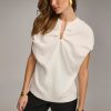 Donna Karan Textured Top Sweaters And Tops