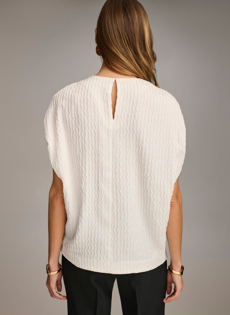 Donna Karan Textured Top Sweaters And Tops