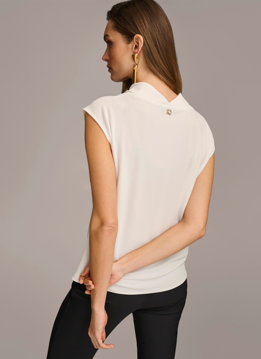 Donna Karan Sleeveless Cowl Neck Top Sweaters And Tops