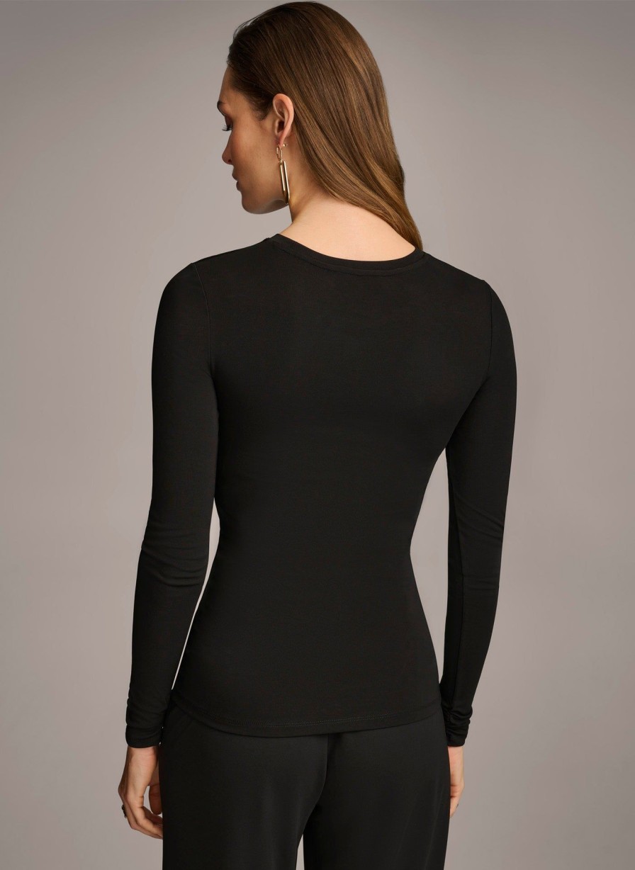 Donna Karan Ruched Detail Top Sweaters And Tops