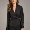 Donna Karan Wrap Blouse With Tie Sweaters And Tops