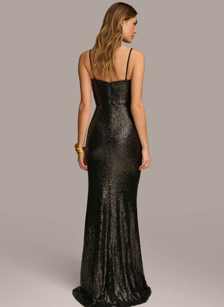 Donna Karan Sequin Sleeveless Gown Dresses And Jumpsuits