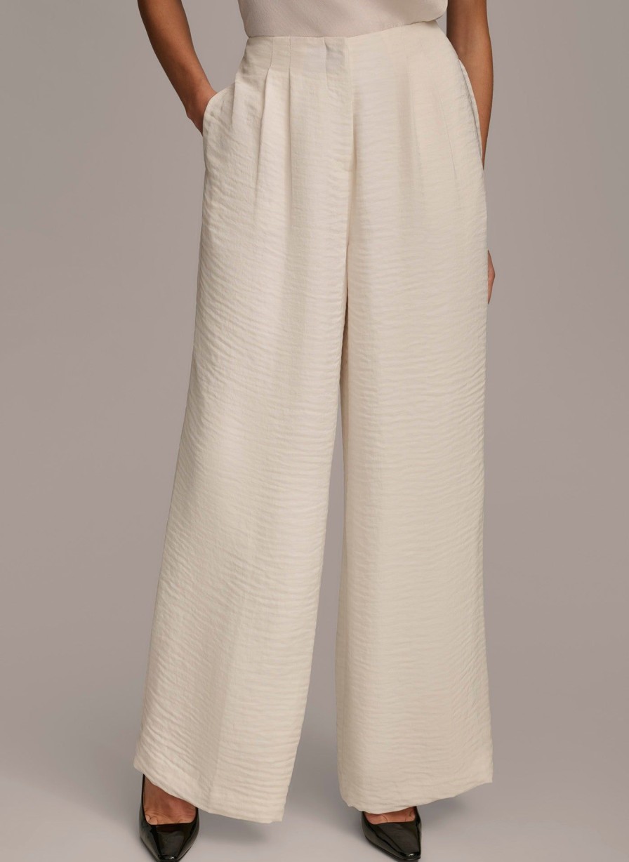 Donna Karan Pleated Wide Leg Pant Pants