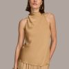 Donna Karan High Drape Neck Top Sweaters And Tops