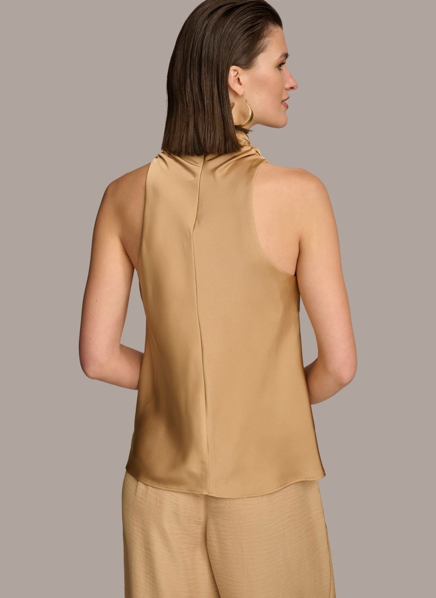 Donna Karan High Drape Neck Top Sweaters And Tops