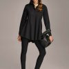 Donna Karan Long Sleeve A-Line Tunic Sweaters And Tops