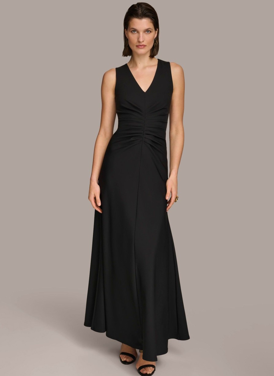 Donna Karan Vneck Twist Front Gown Dresses And Jumpsuits