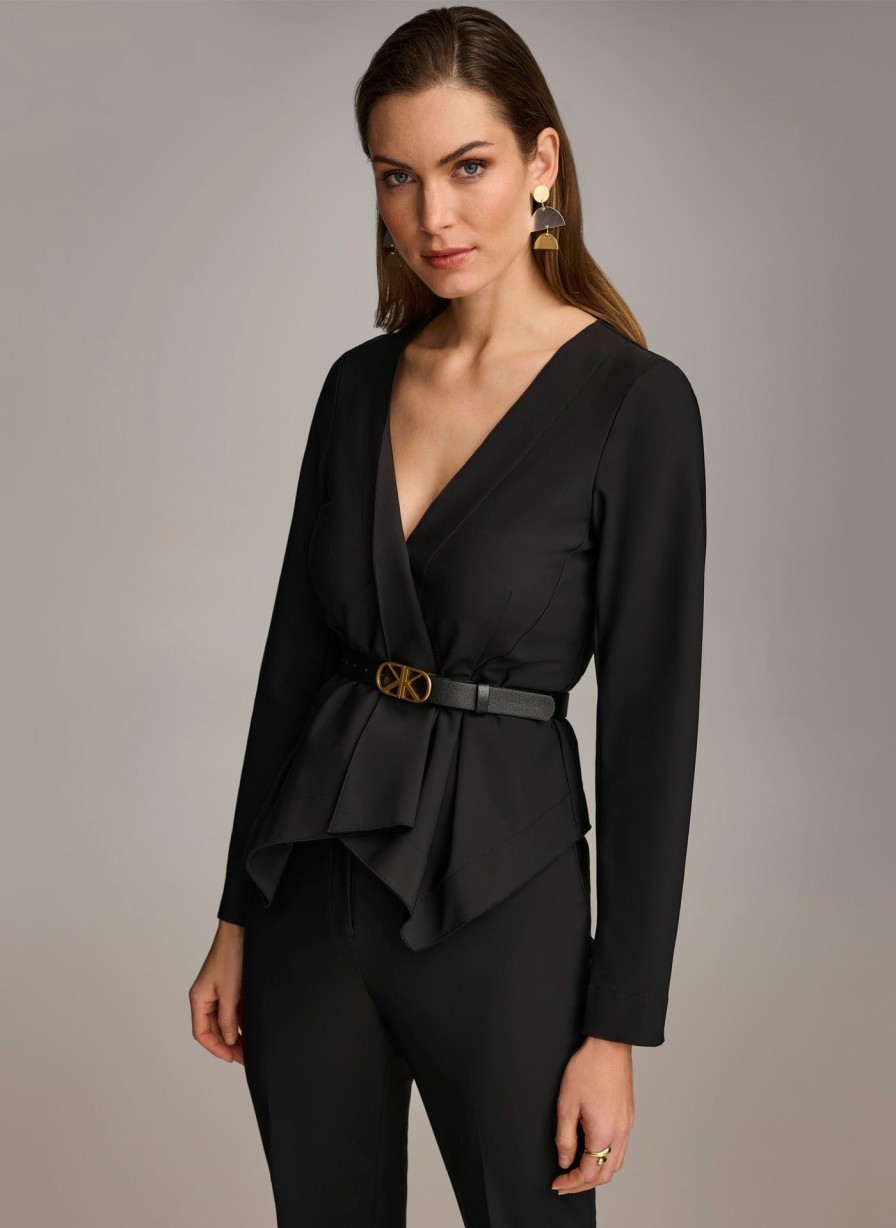 Donna Karan Wrap Jacket With Belt Jackets And Blazers