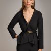 Donna Karan Wrap Jacket With Belt Sweaters And Tops