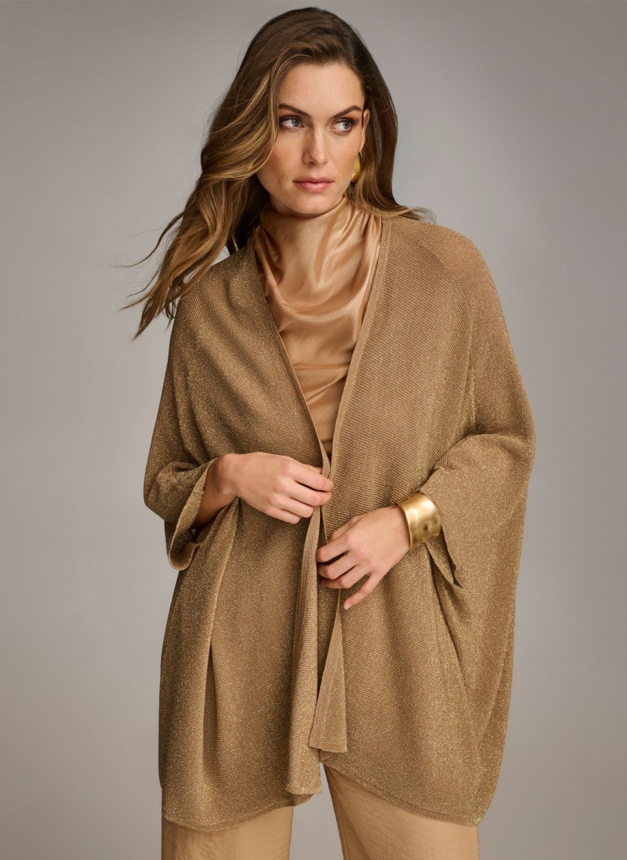 Donna Karan Lurex Cardigan Sweaters And Tops