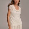 Donna Karan Drape Neck Tunic Sweaters And Tops