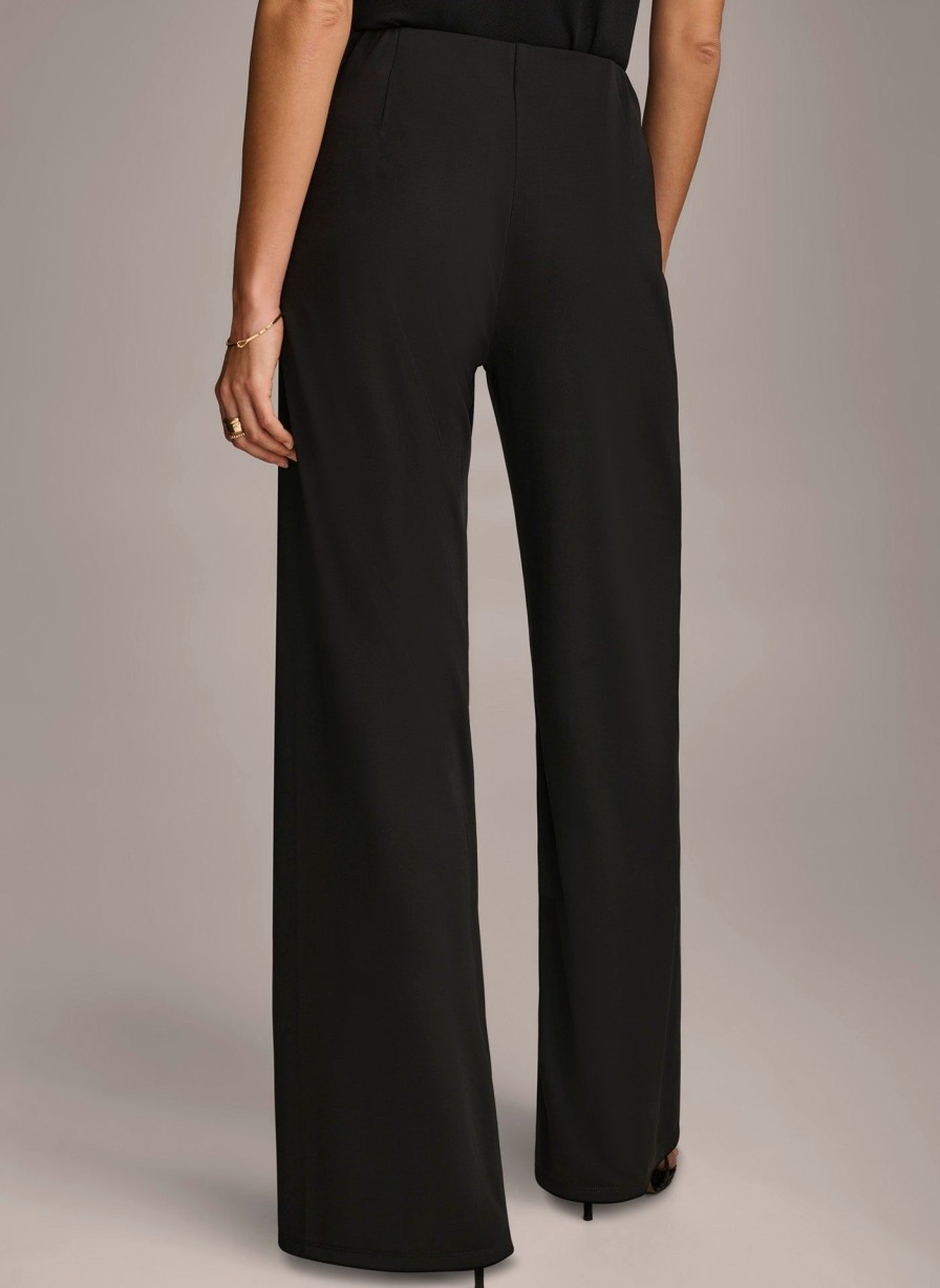 Donna Karan Wide Leg Flat Front Pants