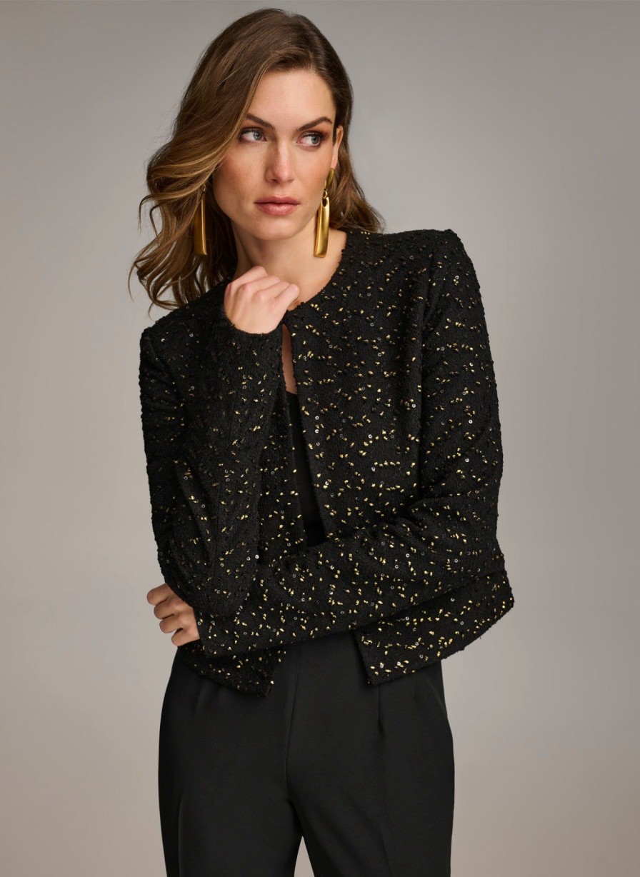 Donna Karan Foil Popcorn Jacket Jackets And Blazers