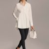 Donna Karan Long Sleeve A-Line Tunic Sweaters And Tops