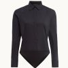 Donna Karan Button Up Bodysuit Sweaters And Tops