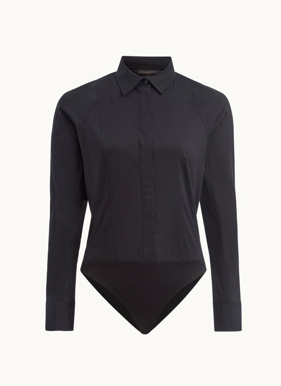 Donna Karan Button Up Bodysuit Sweaters And Tops