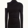 Donna Karan Mock Neck With Cold Shoulder Top Sweaters And Tops