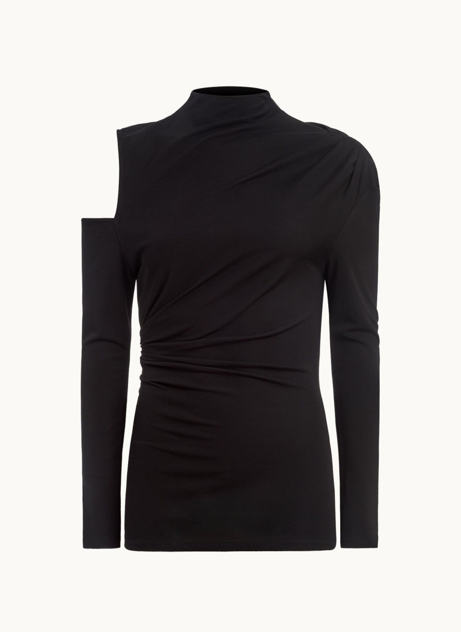 Donna Karan Mock Neck With Cold Shoulder Top Sweaters And Tops