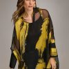 Donna Karan Print Collared Tunic Sweaters And Tops