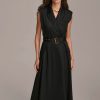 Donna Karan Belted Asymmetrical Dress Dresses And Jumpsuits