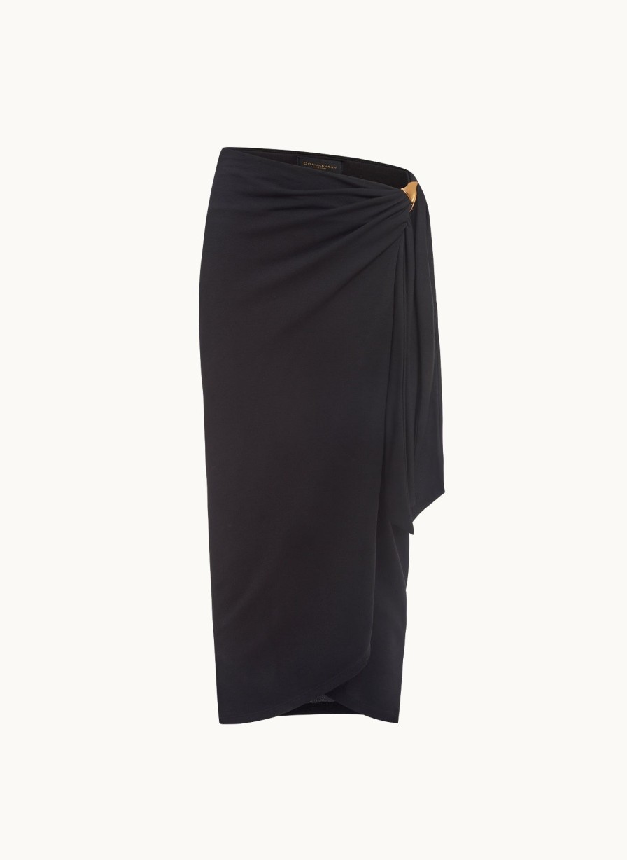 Donna Karan Tie Waist Faux Wrap Skirts