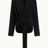 Donna Karan Tie Front Vneck Top Sweaters And Tops