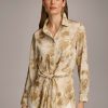 Donna Karan Long Sleeve High-Low With Tie At Waist Sweaters And Tops