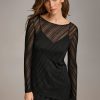 Donna Karan Sheer Top With Shimmer Sweaters And Tops