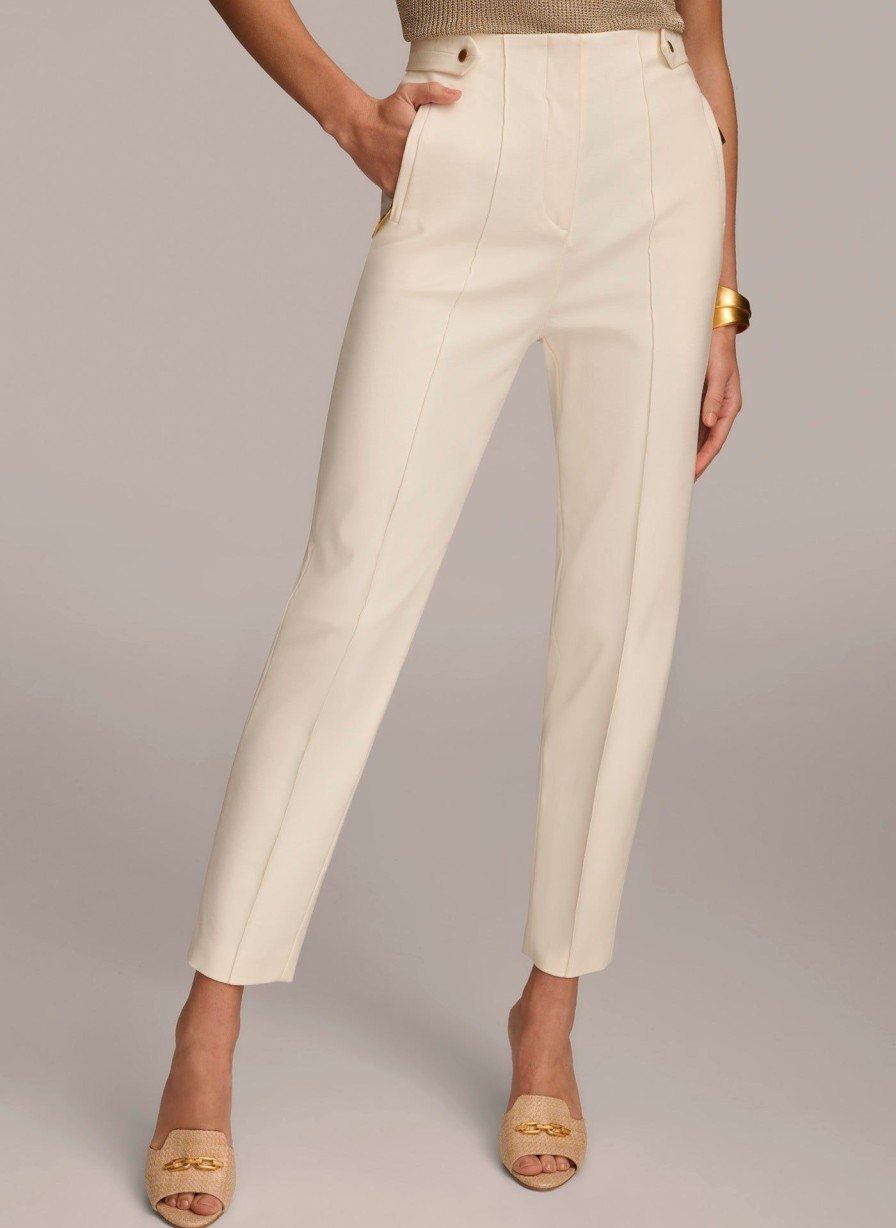 Donna Karan Slim Pant With Zipper Pocket Detail Pants