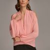 Donna Karan Cold Shoulder Blouse Sweaters And Tops