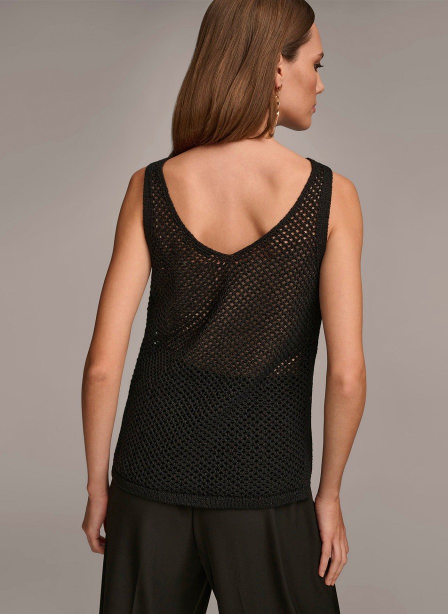 Donna Karan Tank With Sequins Sweaters And Tops