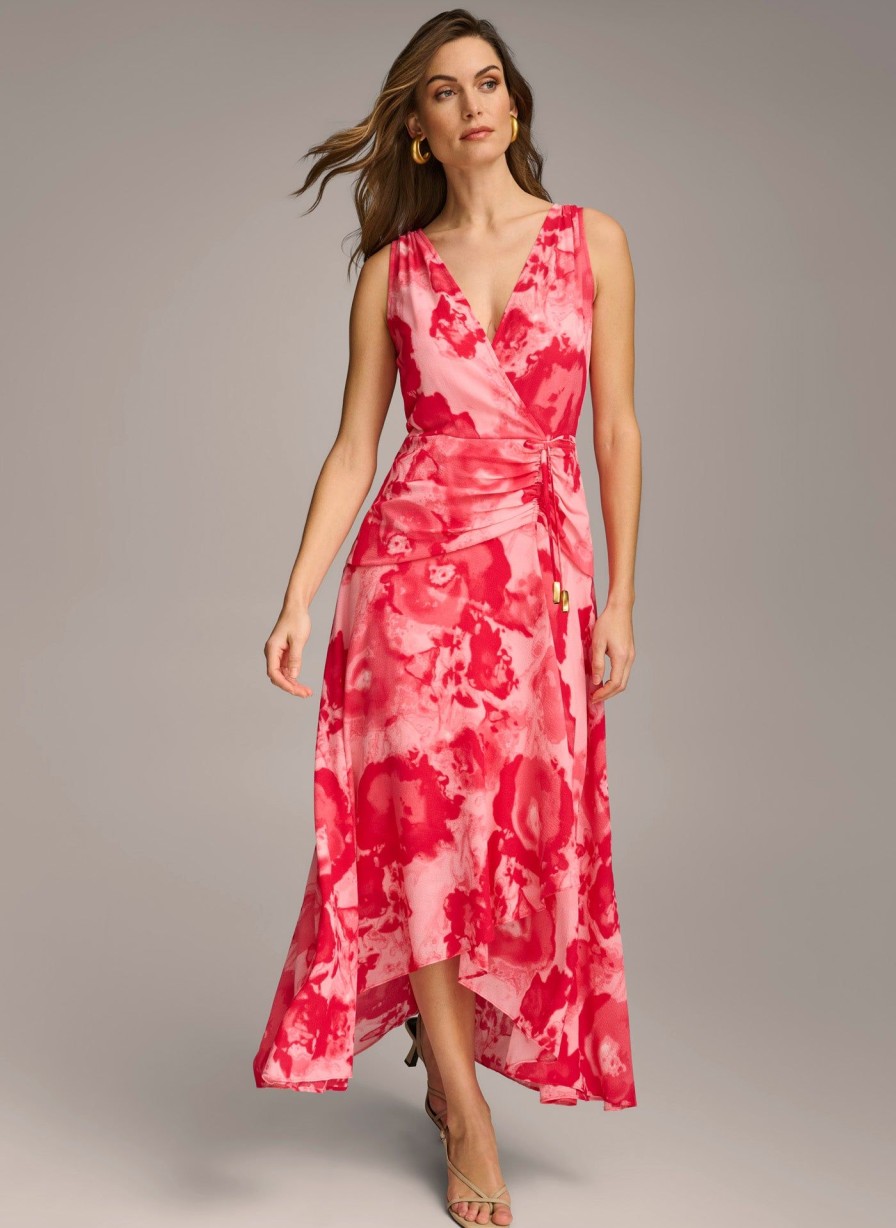 Donna Karan Floral Midi Dress Dresses And Jumpsuits